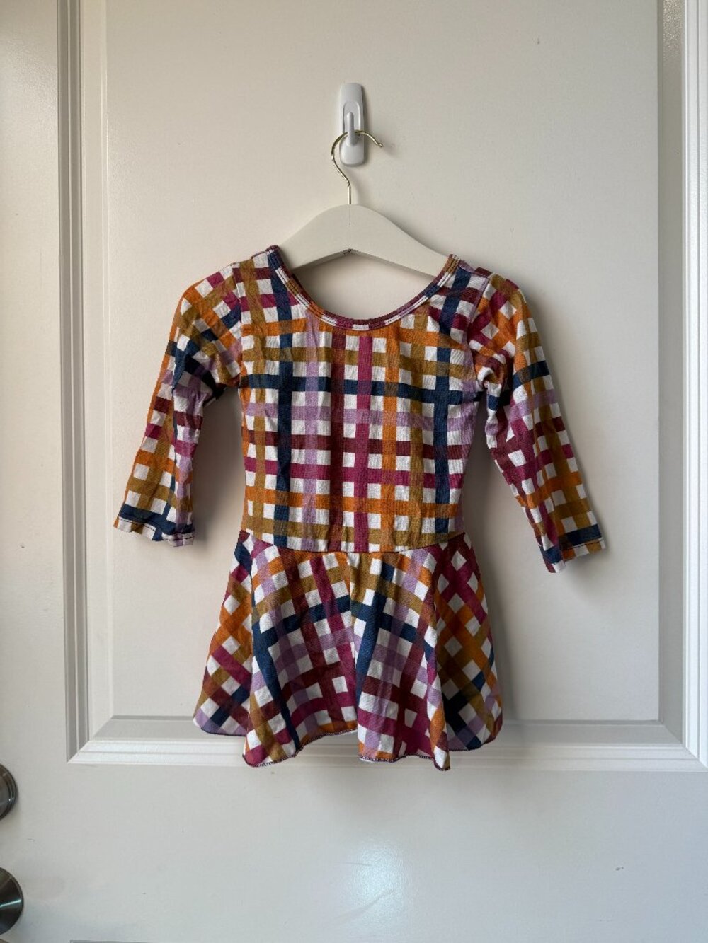 Vivie & Ash Teal & Pink Plaid Bodysuit+Dress (4-5T)
